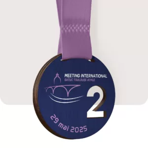 Médaille en bois sur mesure - Meeting International de Toulouse