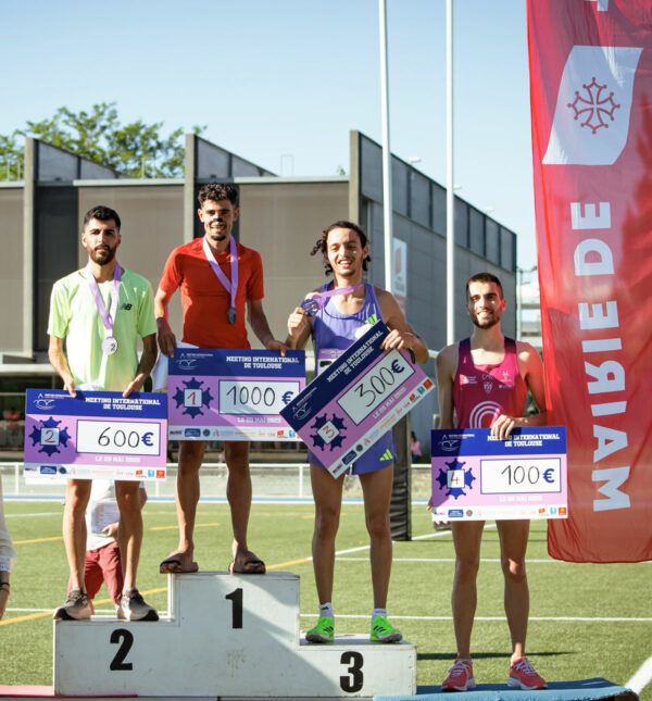 Le podium du Meeting International de Toulouse du SATUC - 2025 (Crédit photos : @gl_image)