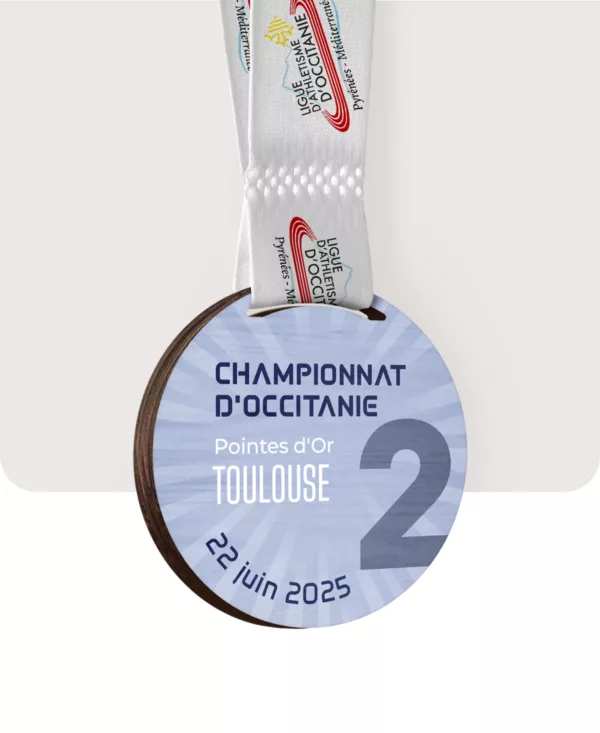 Médaille en bois sur mesure - Championnat d’Occitanie Pointes d’Or – Image 3