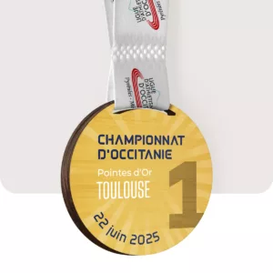 Médaille en bois sur mesure - Championnat d’Occitanie Pointes d’Or
